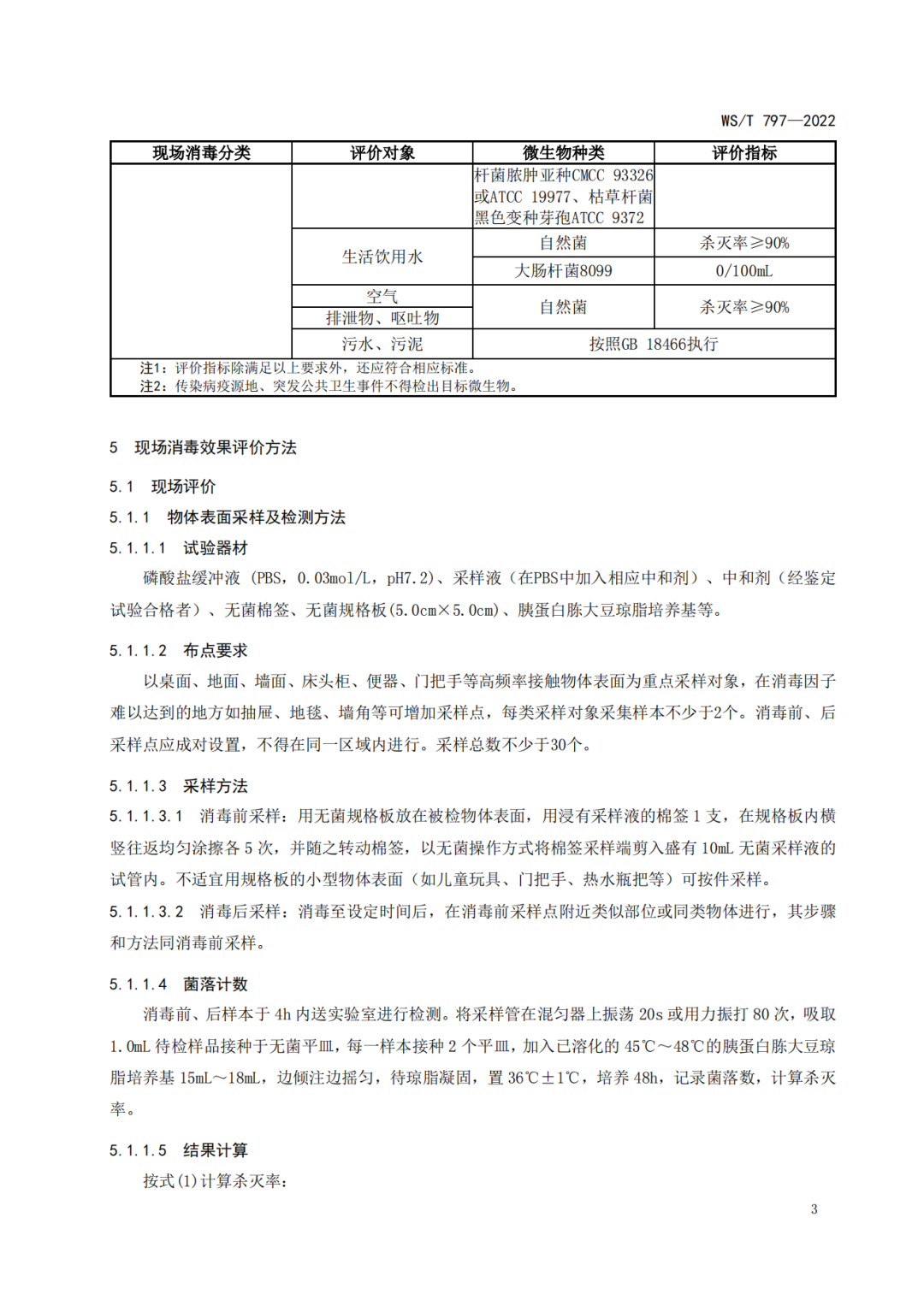 新发布|WS/T797-2022国家卫生行业《现场消毒评价标准》(图5)