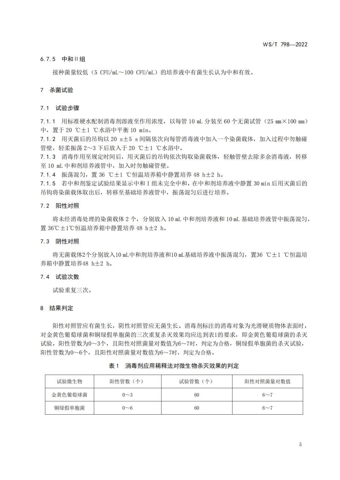 2022年6月1日起实施 WS/T798-2022《消毒剂消毒效果定性实验标准应用稀释法》(图7)